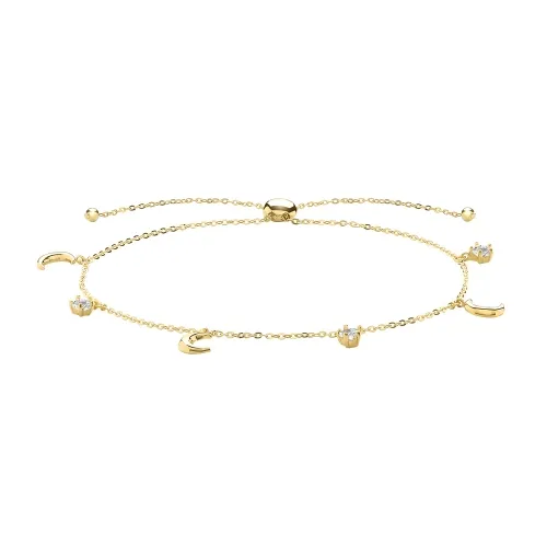 9ct Yellow Gold Pull Style Bracelet With Charms 1.39g